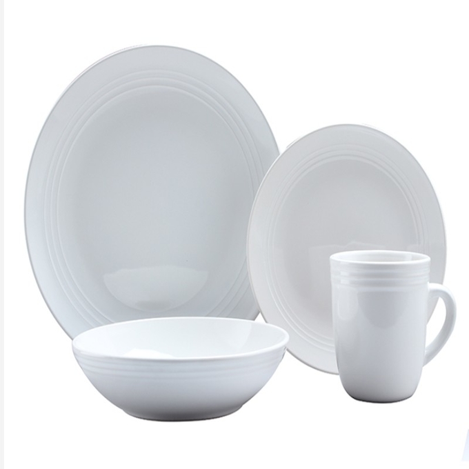 Dinnerware меламина свадьбы устанавливает дизайн белой круглой плиты элегантный 0