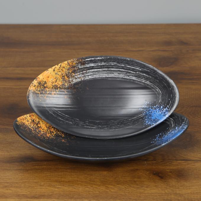 Овальные плиты меламина для закуски Dinnerware ресторана покрывают наборы 1
