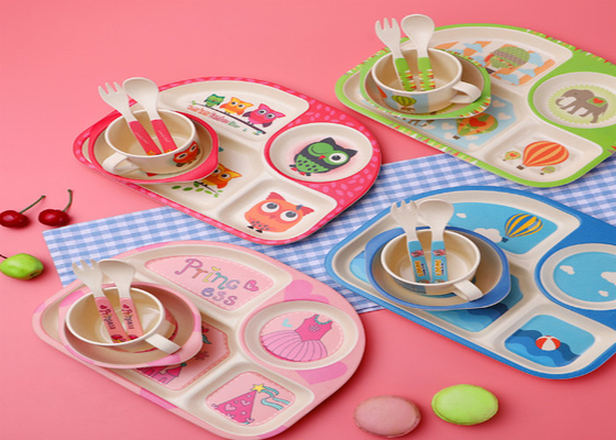 Хорошая цена. Бамбуковый шар младенца волокна кормить BPA свободные детей набор Dinnerware онлайн