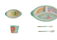 Lightweight Multicolor Bamboo Fiber Bowl Children'S Tableware Set