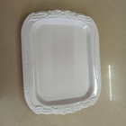 Unbreakable White Rectangle Melamine Tray With Handles