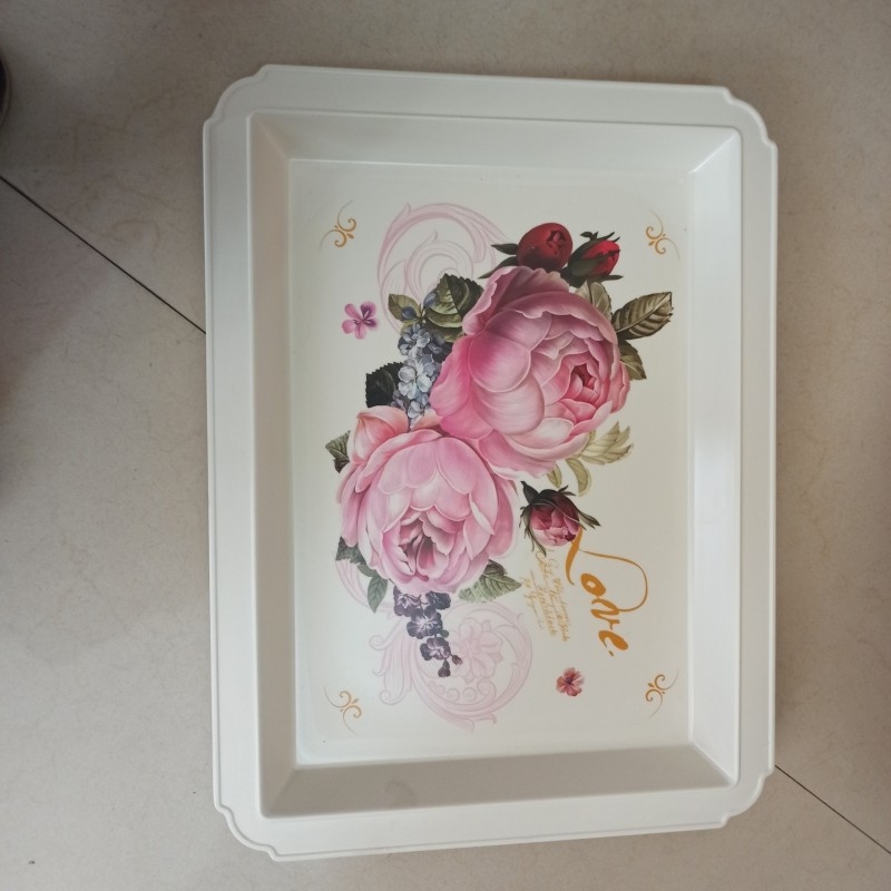 Custom Printed Serving Melamine Food Trays Kitchen Home Hotel Rolling Tray