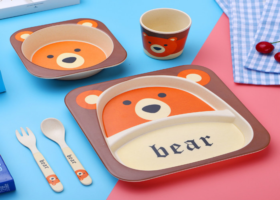 Хорошая цена. милые животные наборы Dinnerware меламина детей дизайна 5pcs онлайн