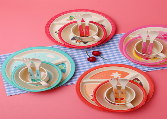 Хорошая цена. Набор Tableware младенца волокна Biodegradable меламина этикеты бамбуковый онлайн
